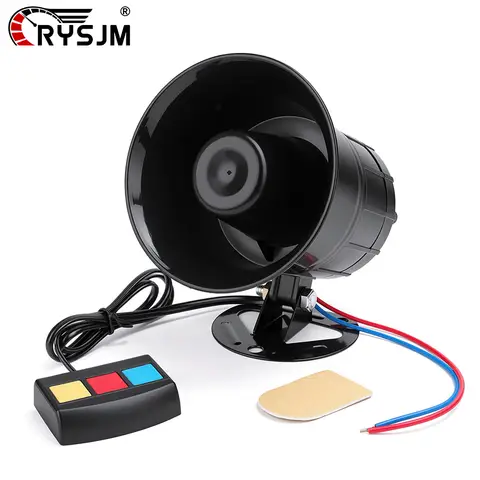 Car Horn Speaker 7 Sounds Siren Loud Warning Alarm Siren Air Horn For 12V Car Trucks With Wireless Electronic Remote Controller