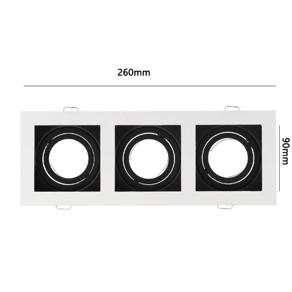 LED Recessed Spotlight GU10 Fitting Frame MR16 Three Head Outdoor Balcony Kitchen Bathroom Halogen Ceiling Spots Lamp Light