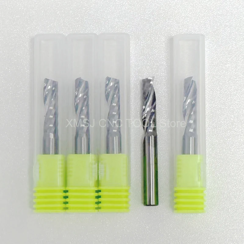 10Pcs/Lot 5A Top Quality Single Flute UP Spiral Milling Cutter CNC Carbide Router Bit For Acrylic PVC MDF Wood