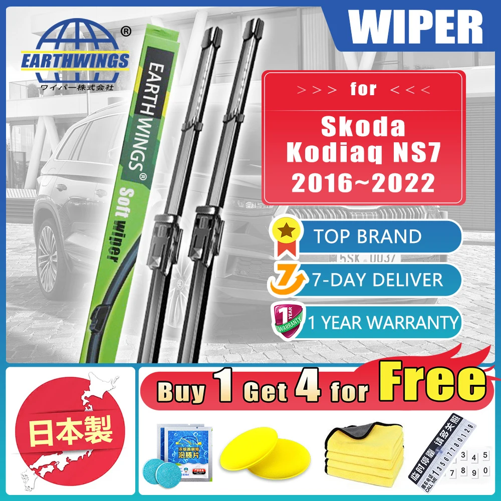 

For Skoda Kodiaq NS7 2016 2017 2018 2019 2020 2021 2022 Car Front Wiper Blade Brushes Cutter Washer Window Windscreen Windshield
