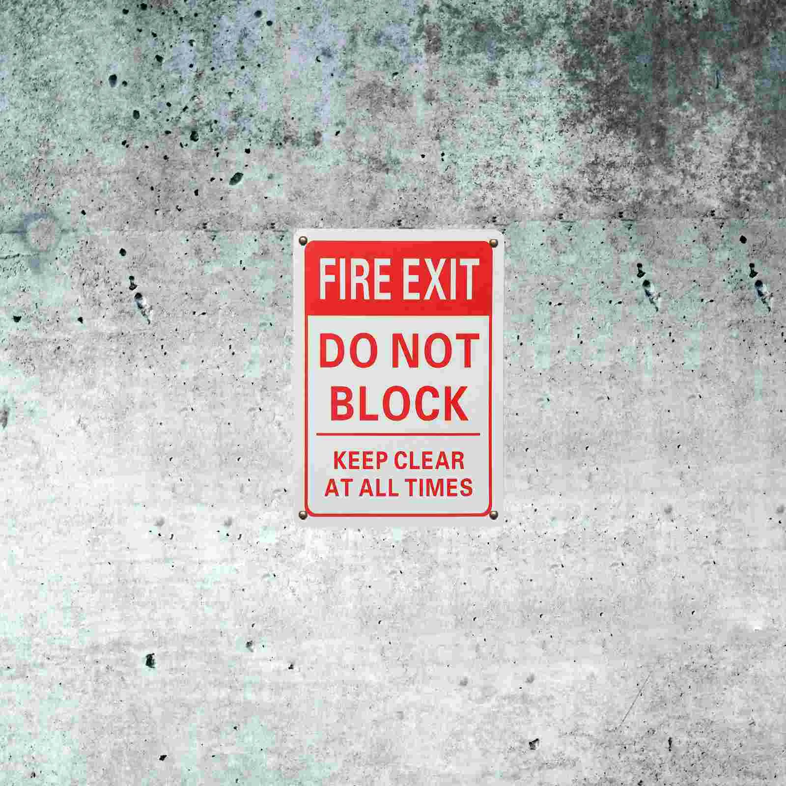 Fire Exit Sign Emergency Label The Safety Reminder Aluminum Alloy Warning Signs Caution