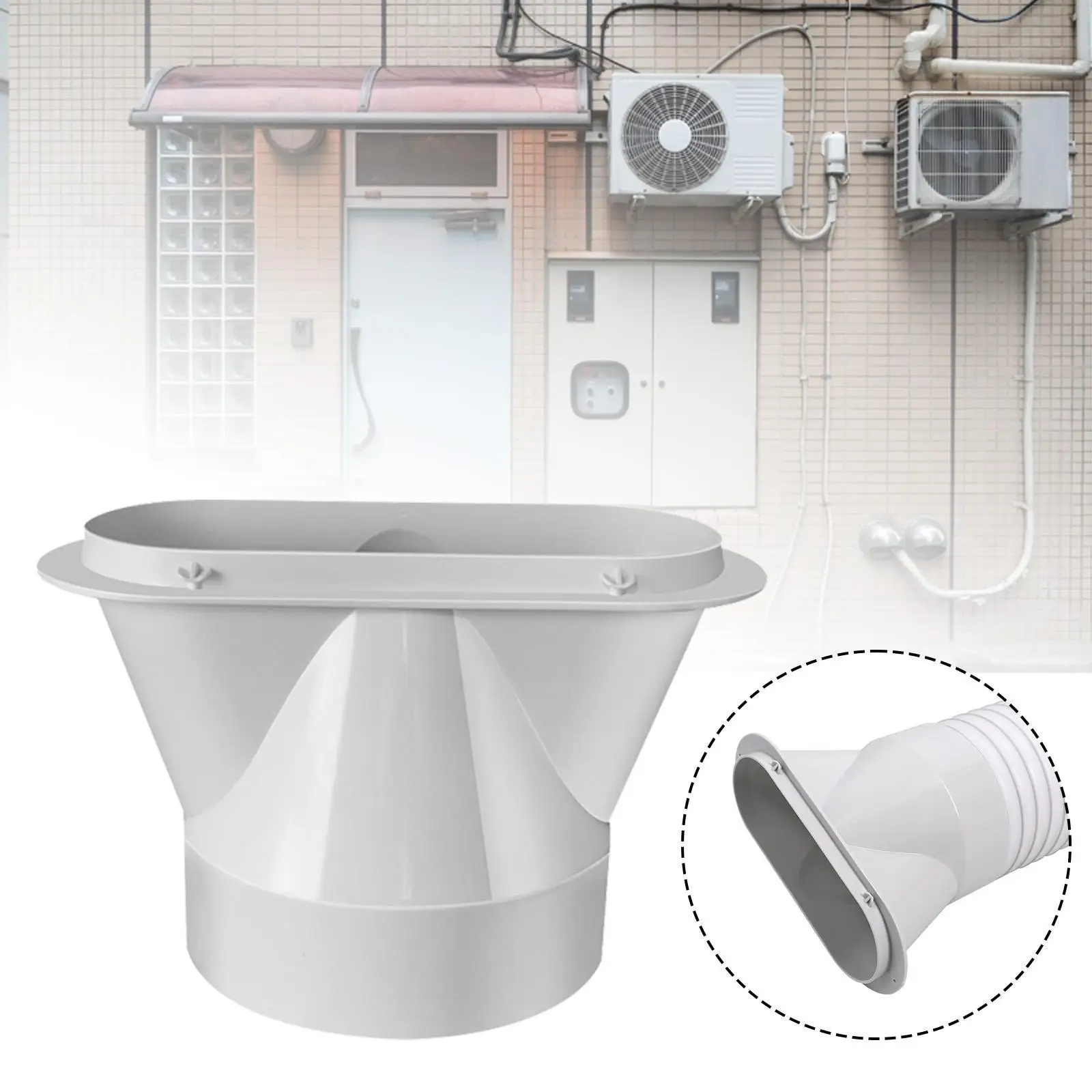 Adaptador de manguera de escape de aire acondicionado, resistente, fácil de instalar para aire acondicionado móvil, conector de manguera portátil, boca plana