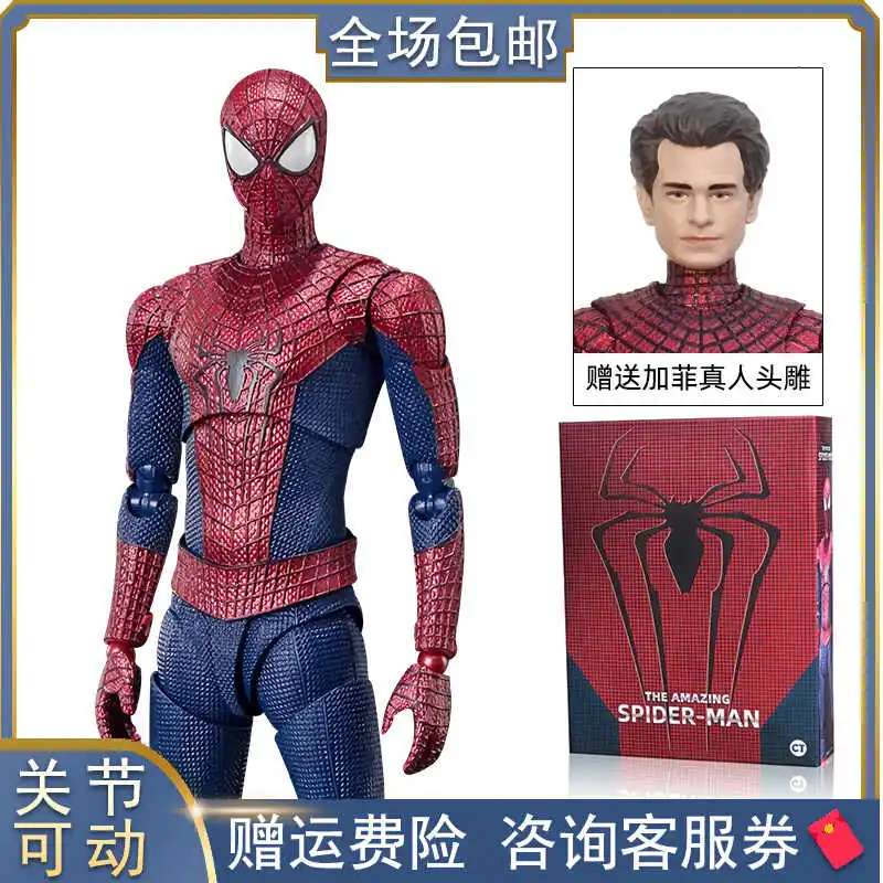 Novo brinquedo ct marvel anime figura milhas morales spiderman estatueta de ação shf agente veneno modelo incrível yamaguchi brinquedos de natal