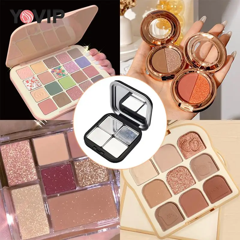 Makeup Beginners DIY Eye Shadow Storage Box Empty Eyeshadow Palette Eye For Women Girls Makeup Storage Dish With Mirror Tools