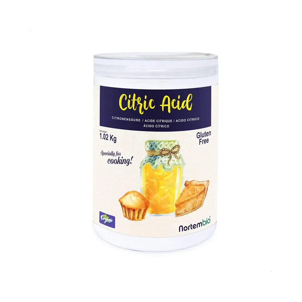 NORTEMBIO Ácido Cítrico Alimentario 100% Puro 1.02Kg | Apto para vegetarianos, veganos y celíacos | E-Book Incluido
