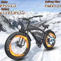 Hidoes Electric Bike 1200W Powerful Motor 48V18.2AH Lithium Battery Motorcycle Electric Bicycle 26*4.0-inch Fat Tire Snow E-bike