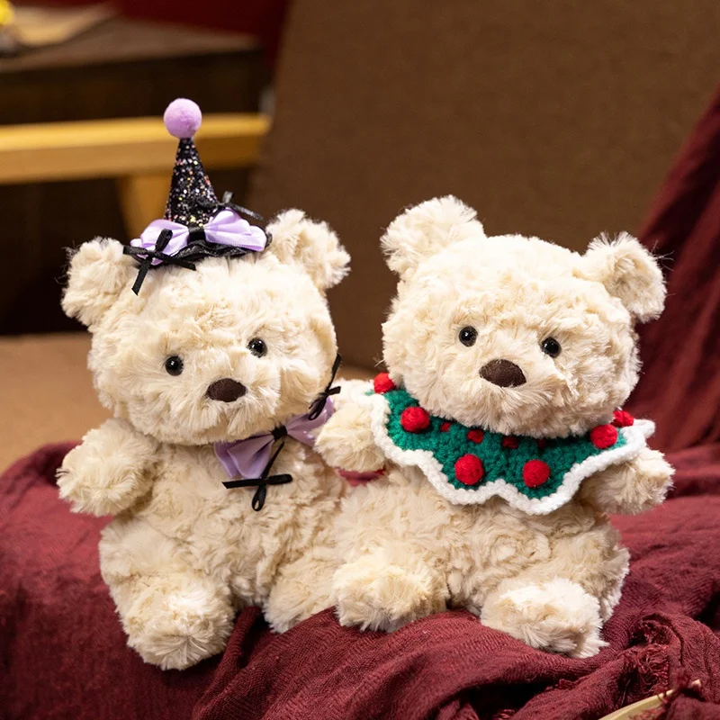 

Cute Bear Plush Toy Christmas Helloween Soft Stuffed Animal Doll for Kids Holiday Gifts Kawaii Party Decor