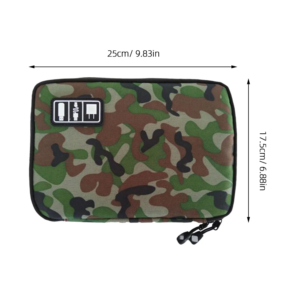 

Waterproof 2 Layer Digital Storage Bag Camouflage Green Easy to Fit Backpack Handbag USB Cable Organizer Electronics Travel