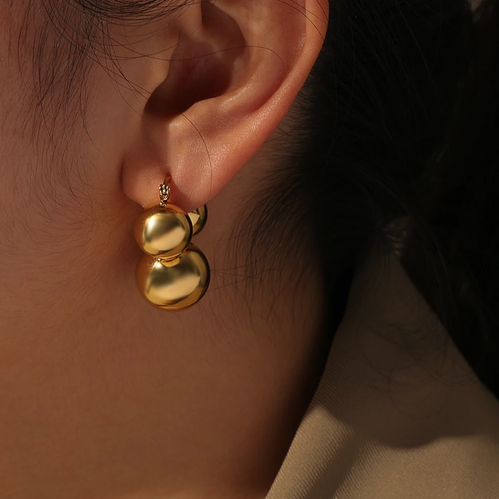 Fashion Ear Studs Stainless Steel Earrings for Women Simple Round Shape Earring Jewelry Gifts