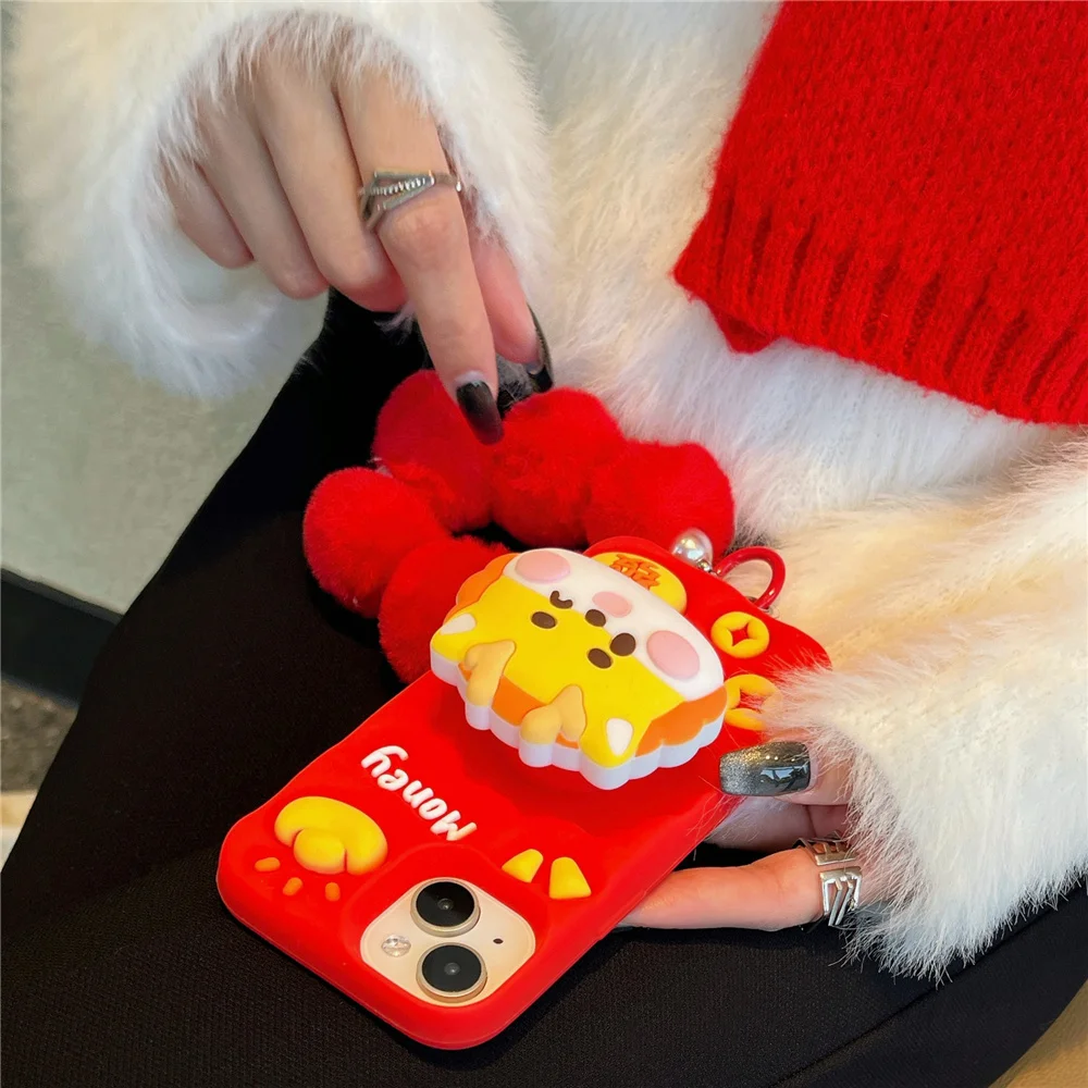 Case For iPhone 15 14 pro max cover For iphone 15pro 13 12 11 Protect Dragon Soft Cartoon Cover Holder Silicone New Year Gift image 3