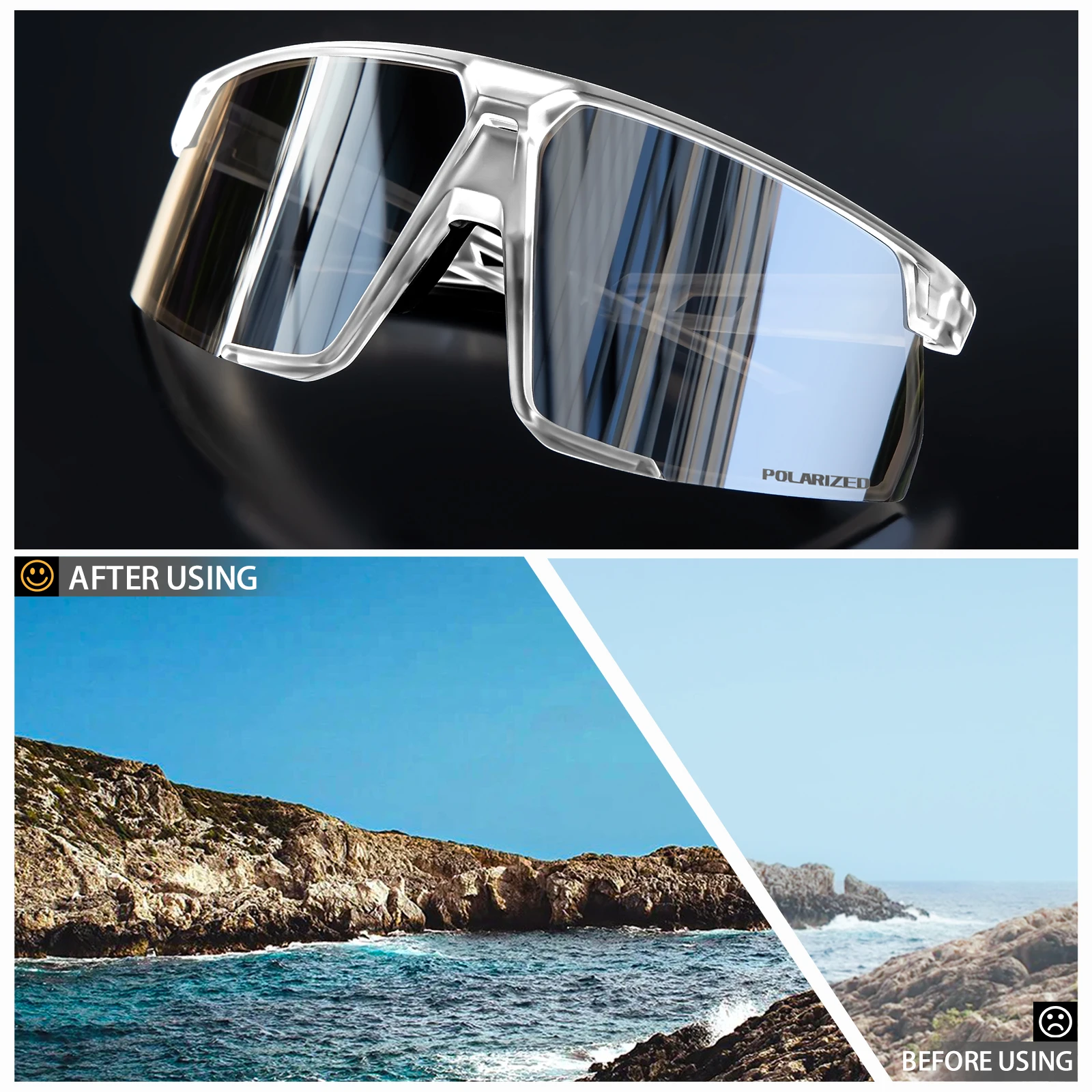 Kapvoe UV400 Protection Glasses Polarized Hikng Eyewear Driving Glasses Men Women Sports MTB Bike Eyewear Outdoor Riding Goggles