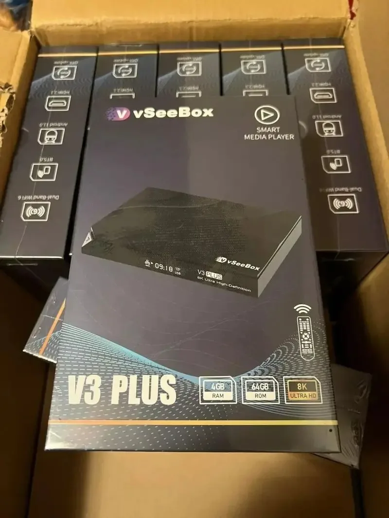 

2025 Купите 5, получите 3 бесплатно VSeeBox V3 Plus 8k HDMI Andriod 11 Smart Box с голосовым управлением, 4 ГБ DDR3, 64 ГБ