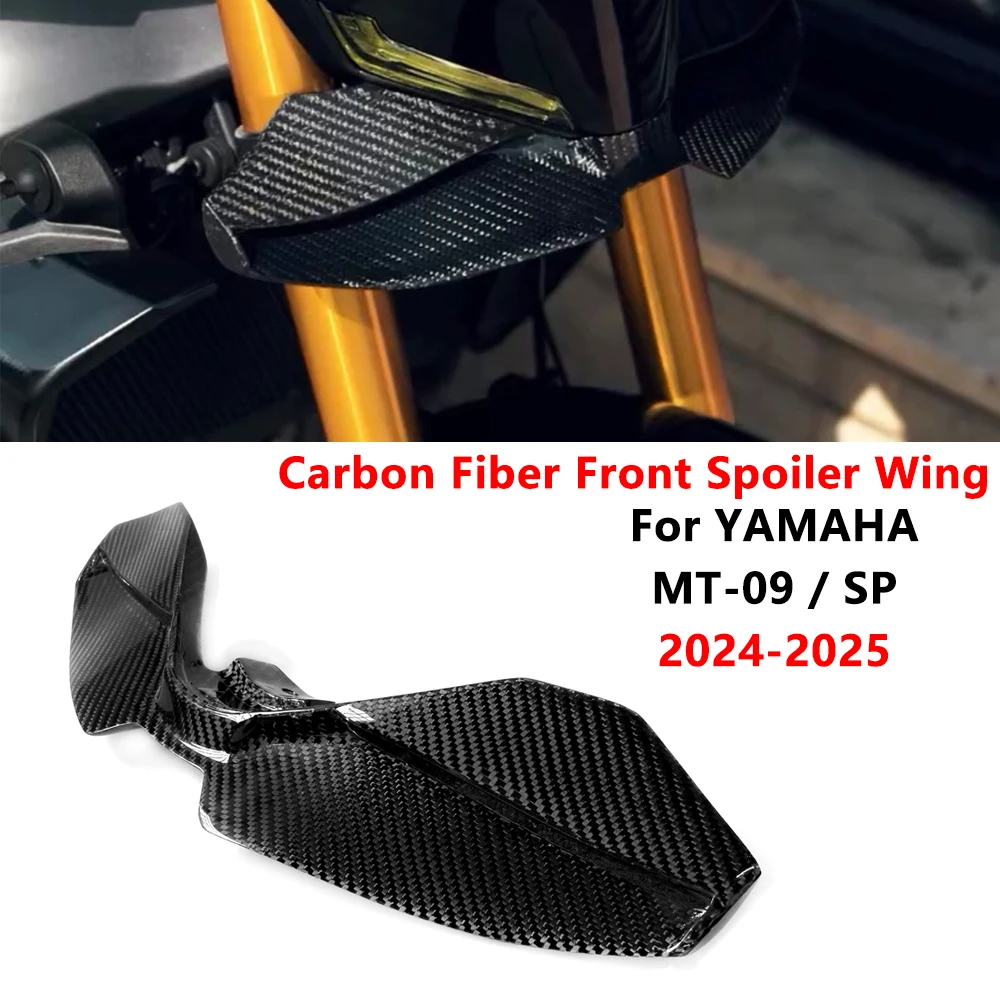

for Yamaha MT-09 MT09 SP 2024 2025 %100 carbon fiber lower thrust exposed front spoiler wing aerodynamic wing front spoiler kit