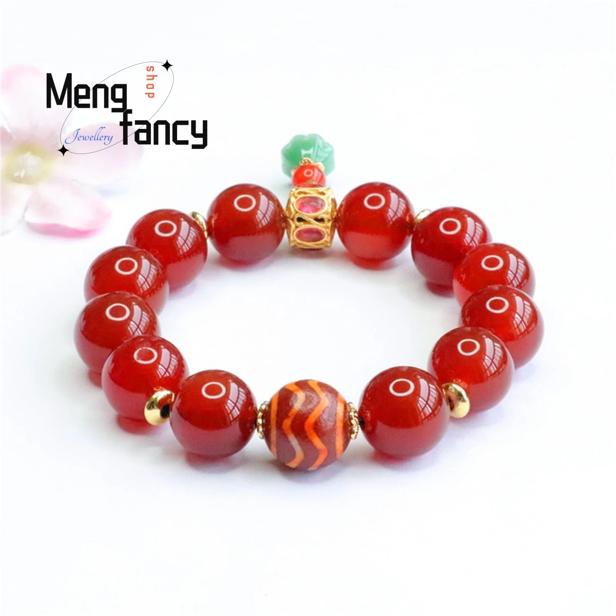 Natural Red Agate Chalcedony Lotus Seed Bead Tassel Bracelet Simple Generous Personality Versatile Fashion Woman Luxury Jewelry