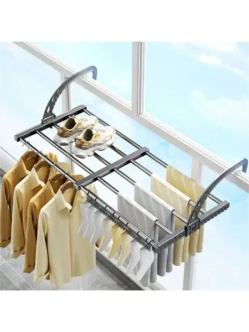 Extendable Laundry Rack Versatile Mounting,Windproof Sock Clip Foldable Clothes Drying Rack Balcony Shoes Organizer Window Shelf Extendable Laundry Rack Versatile Mounting,Windproof Sock Clip Foldable Clothes Drying Rack Balcony Shoes Organizer Window Shelf