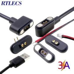 1 Set Magnetic Pogo Pin Connector 2 Pin Strong Force Female Pitch 2.8mm Pad Waterproof USB Cable Adapter 3A High Current