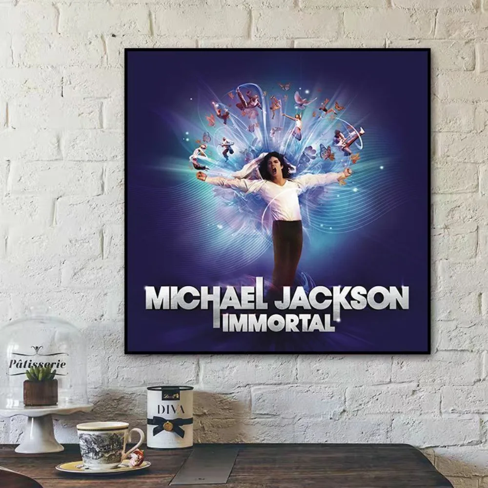 ملصق ديكور لغطاء ألبوم مايكل جاكسون - لوحة فنية جدارية لمغني الموسيقى لبار DJ وغرفة المعجبين وديكور المنزل