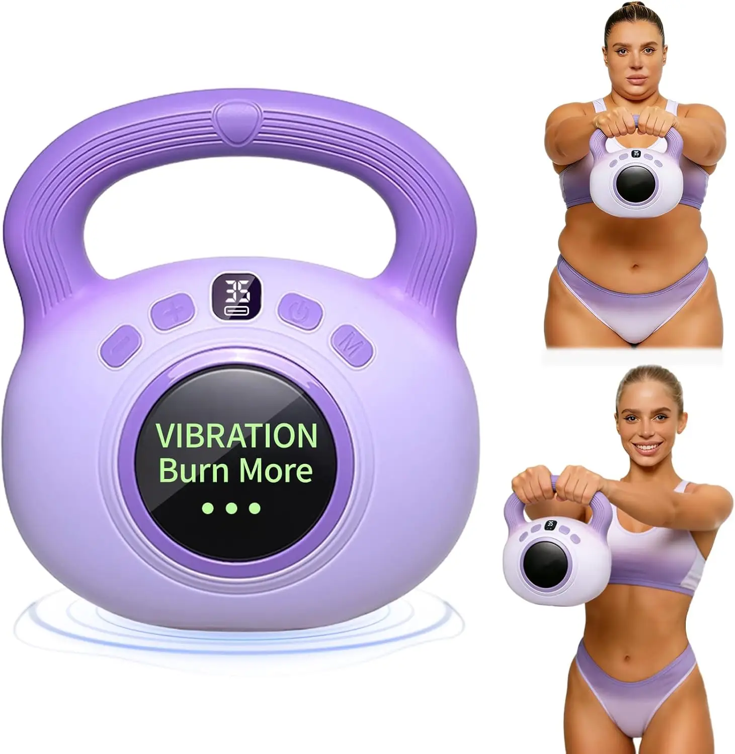 

Golden 3LB Vibration Kettlebell for Women's Fat Loss, Body Sculpting & Lymphatic Drainage at Home