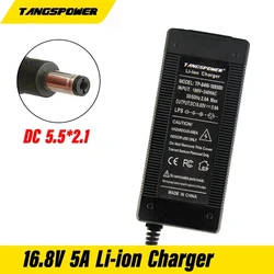 스마트 리튬 배터리 충전기, DC 5.5*2.1mm 커넥터, 고속 충전, 4 시리즈 14.4V 14.8V 리튬 이온 배터리 충전기, 16.8V 5A