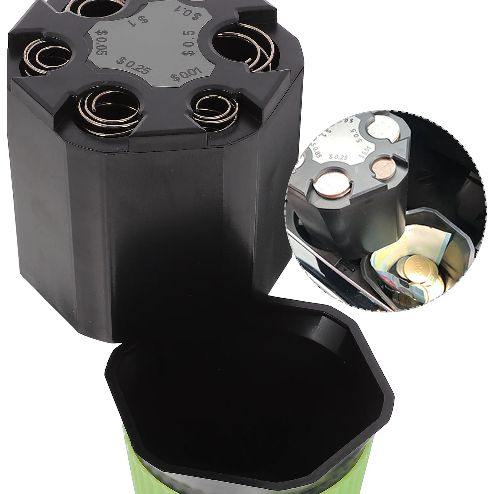 Bank Plastic Coin Box Car Desk Storage Automatic Counting Portable Coins Container Reusable Dollar Coin Holder Organizer