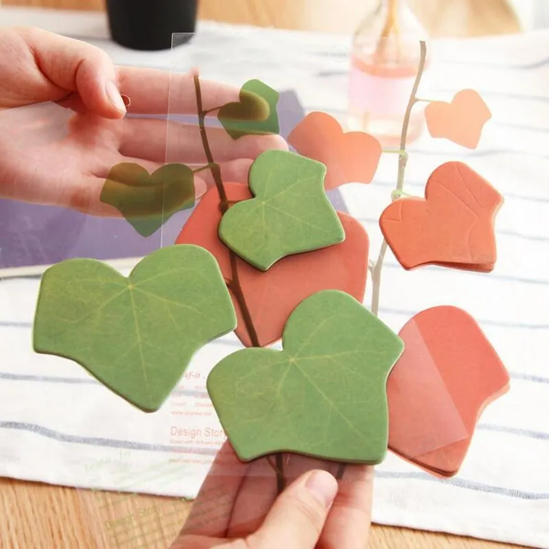 1Pc Cute Leaf Creative Sticky Notes Office School Supplies DIY Paper Journal Decoration Self-adhesive Sticke for Students