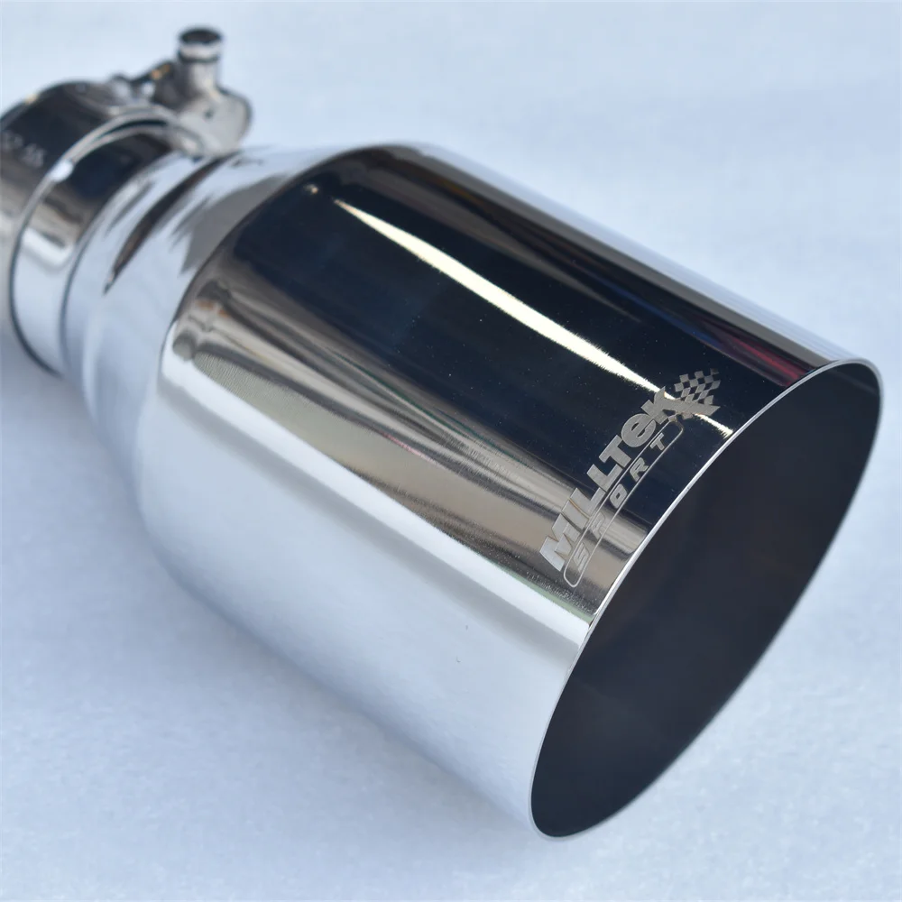 MILLTEK SPORT Auspuffblende aus 304 Edelstahl, abgewinkelt, Einzelrohr, 2,5 Zoll und 4,5 Zoll, Auto-Auspuffdüse zur Modifikation – Detail 2