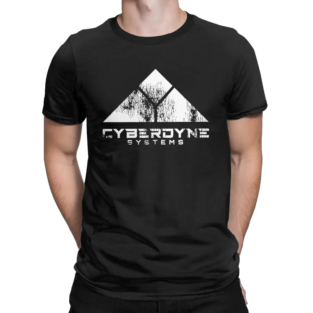 Worn Cyberdyne Systems Logo (White) T-Shirt Men terminator 2 judgment day Hipster skynet Pure Cotton Graphic Tops