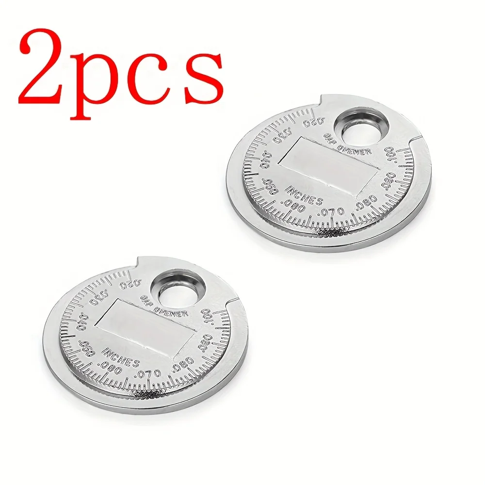 1/2Pcs Coin Type Spark Plug Gap Gauge, 0.6-2.4mm Range Spark Plug Measuring Tool, Portable Specification Gauge