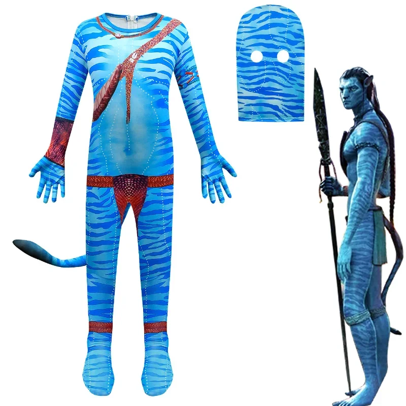 The Way of Water Alien Cosplay Traje Infantil, Avatar Movie, Jake Sully, Neytiri Bodysuit, Zentai Suit, Macacões de Halloween