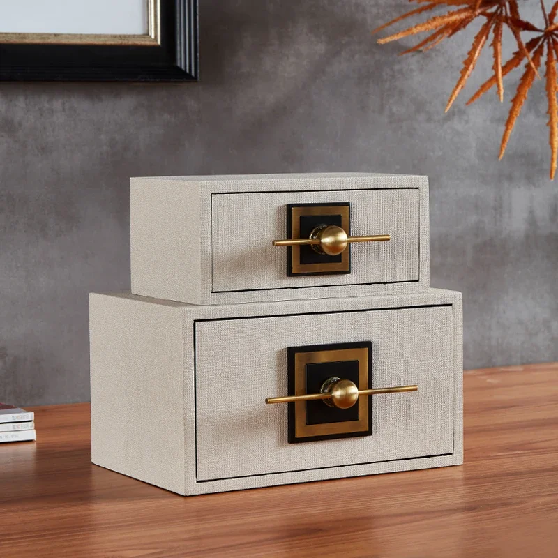 High-grade Bedroom Decorative Box Vanity Multi-functional Storage Box Creative Solid Wood Lacquer Jewelry Box