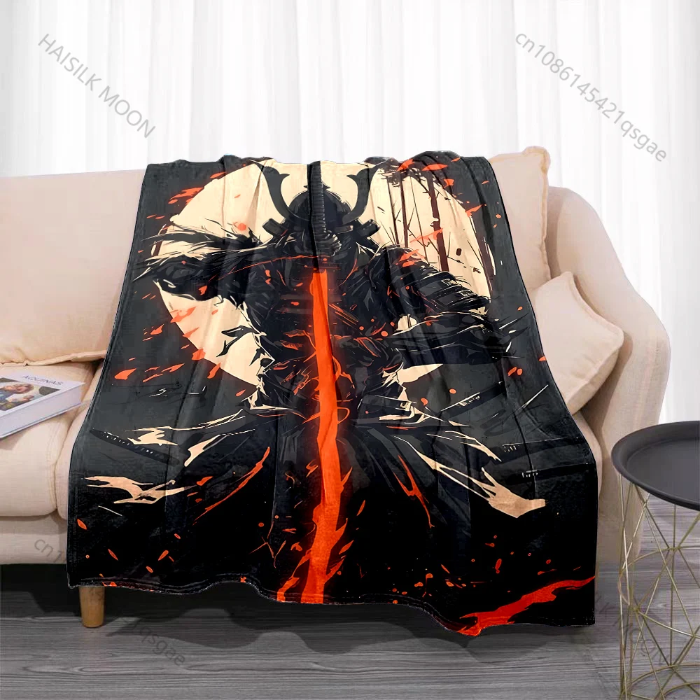 Berserker Armor on a Red Background Print Blanket Flannel Material Soft Warm for All Seasons Home Outdoor Camping Picnics RV