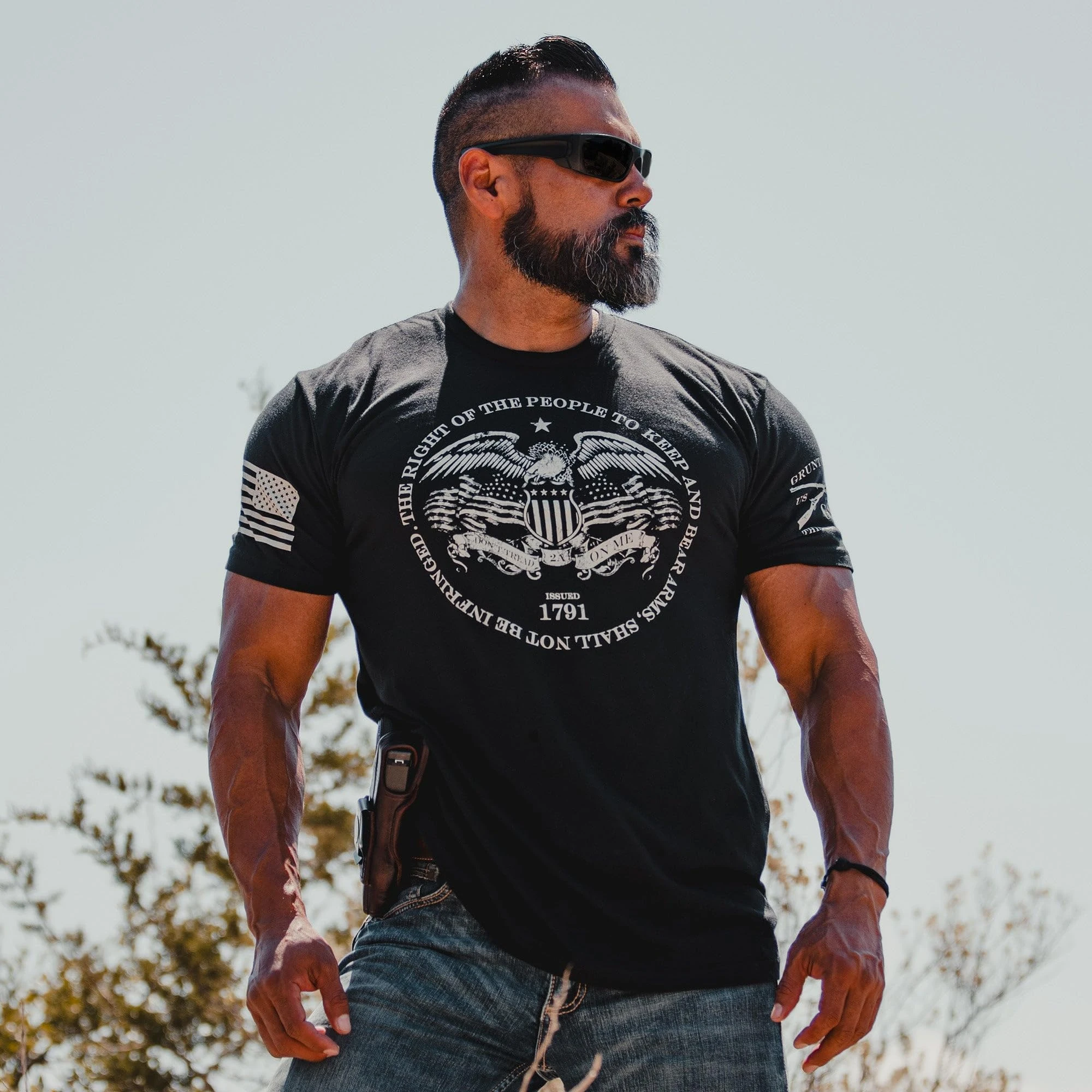2nd Amendment Eagle Military Training Tactics Brand Graphic Tee Cotton Mens Womens T-Shirt Outdoor Top