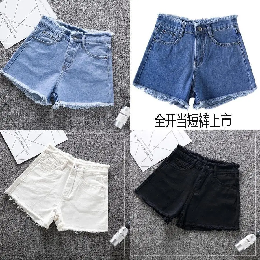 Full Zipper Convenient Shorts Outdoor Sex Urine Simple Loose Jeans Women Invisible Open Crotch Shorts 2022 Summer New Hot Sale