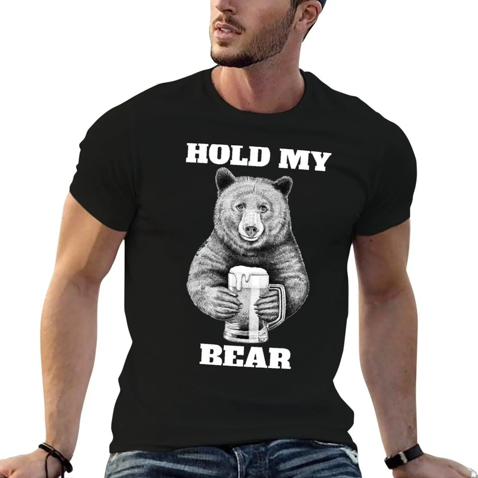 

Hold my Bear T-Shirt cotton t shirt man cotton tshirt 100% T-Shirt