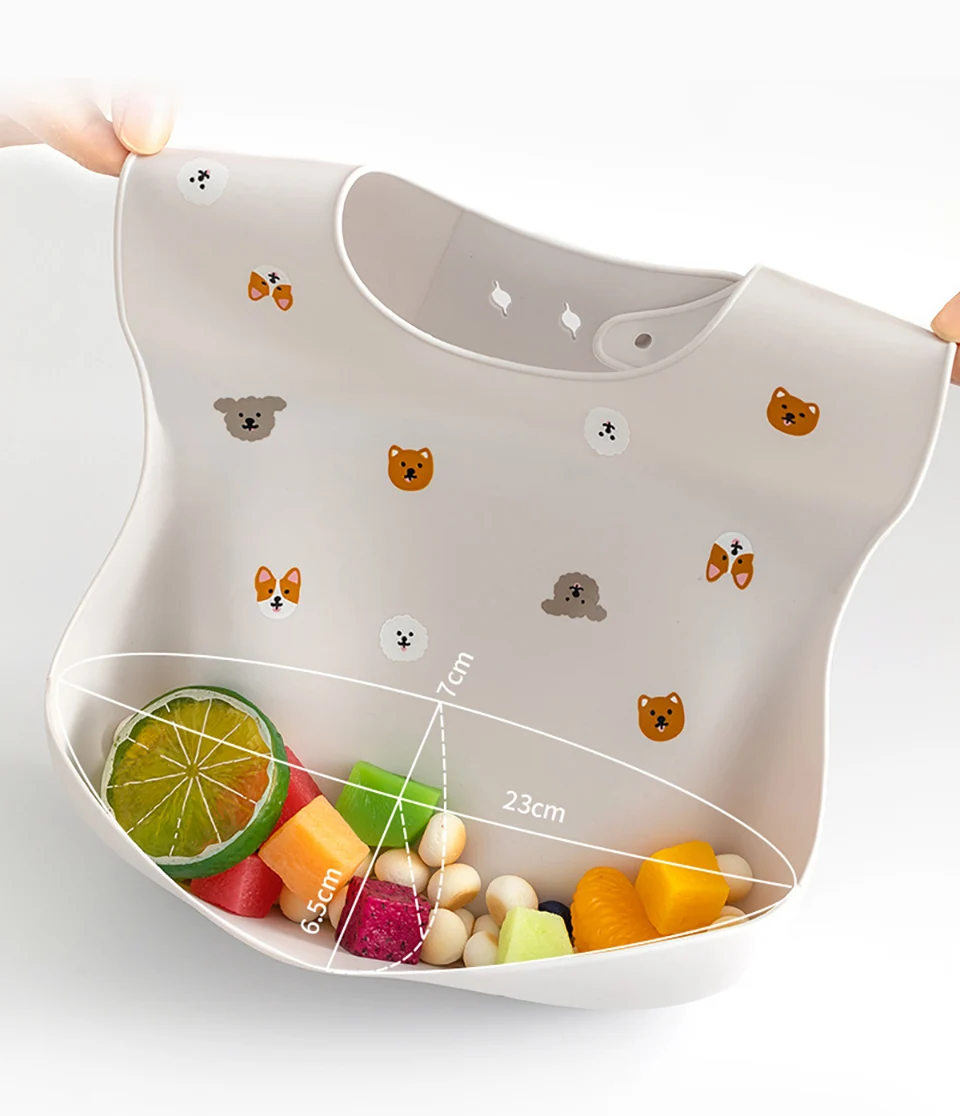 Baby-Lätzchen, wasserdicht, weicher Silikon-Schal, Sommer, süßer Kirschdruck, verstellbare Lätzchen, Spucktücher, Baby-Fütterungsschürzen, Kinder essen – Detail 2