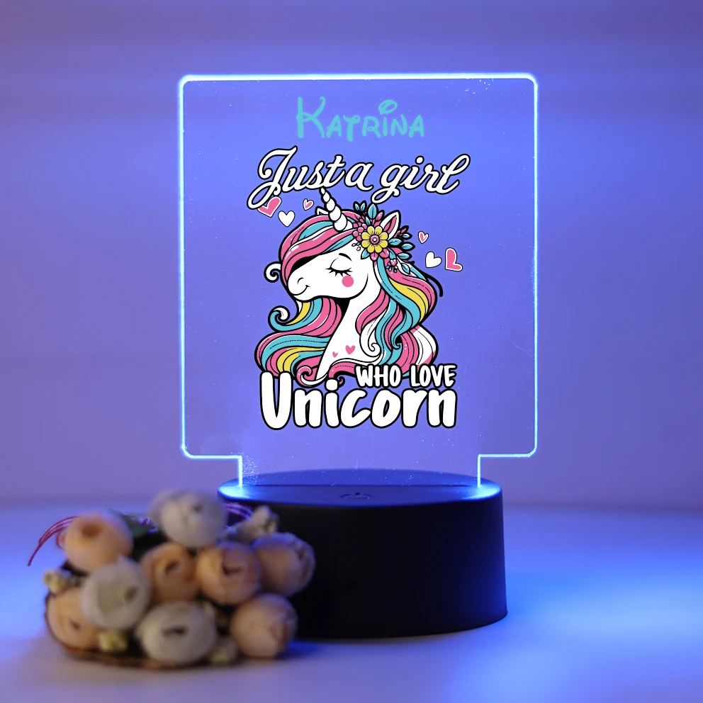 

Personalized Custom Unicorn NEW 3D Led Night Lamp Room Decor For Boys Birthday 3D Led Night Light Color Changing