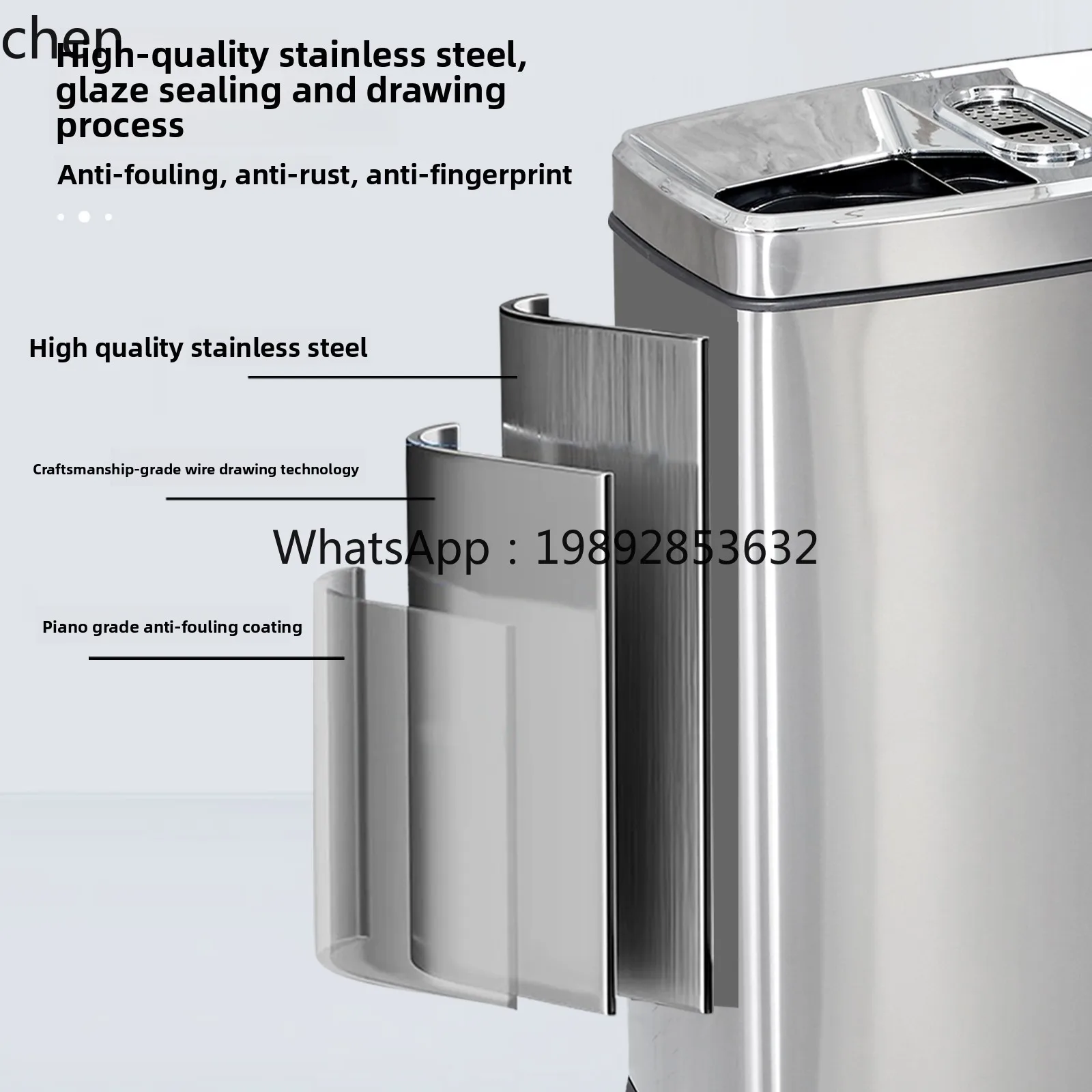 AA Stainless Steel Classification Trash  Shopping Malls and Hotels, Elevator Entrance, Indoor Commercial