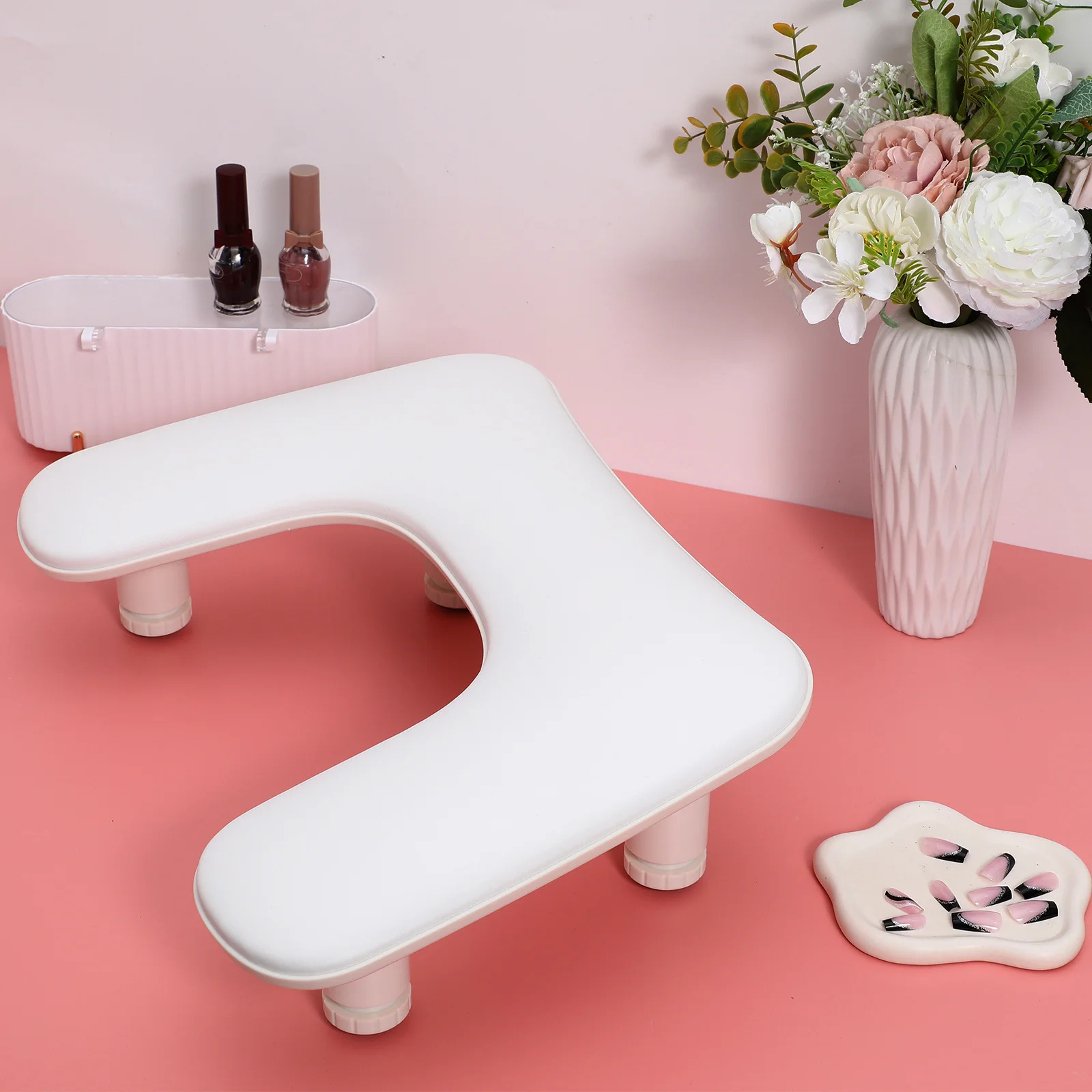 

Nail Arm Rest U-Shaped Comfortable Detachable Hand Rest Stand Manicure Nail Tech Holder Must Have Salon Use Arm