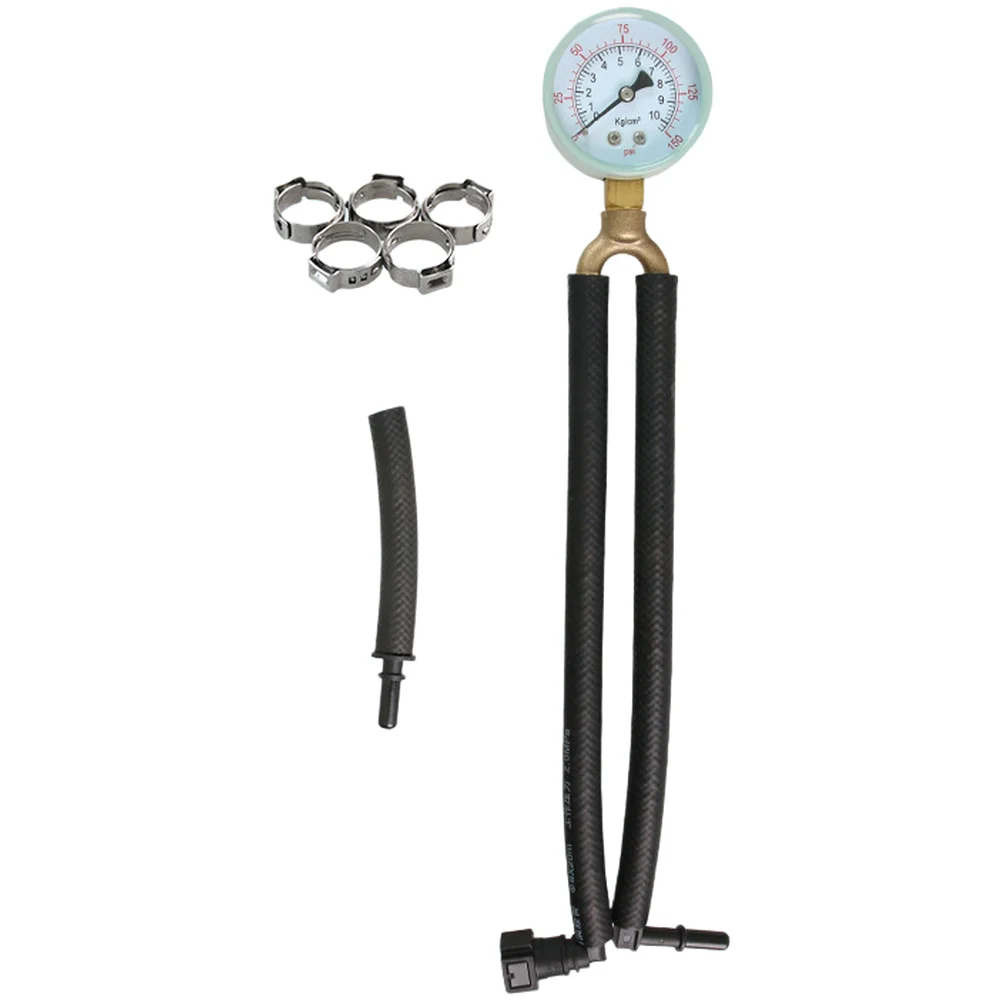 for Quick Connect Fuel Pressure Gauge Dual Measurement Units Copper Fittings Mechanical Pointer Readout Auto Repair Tools