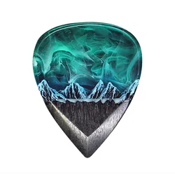 Epoxy Resin Guitar Pick Northern Lights Necklace Pendant Musician Instrument Gifts Stringed Instrument Accessories