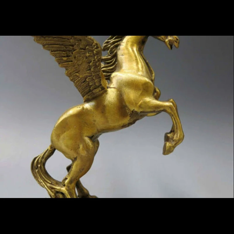 Elaborate Chinese Brass Brass Animal Pegasus Greek Mythology Winged Fly Horse Statue Sculpture