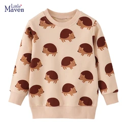 Little maven 2024 Autumn New Tops Kids Clothes Baby Boys Children's Clothing Spring Cartoon Hedgehog Infants Sweatshirts Hoodie