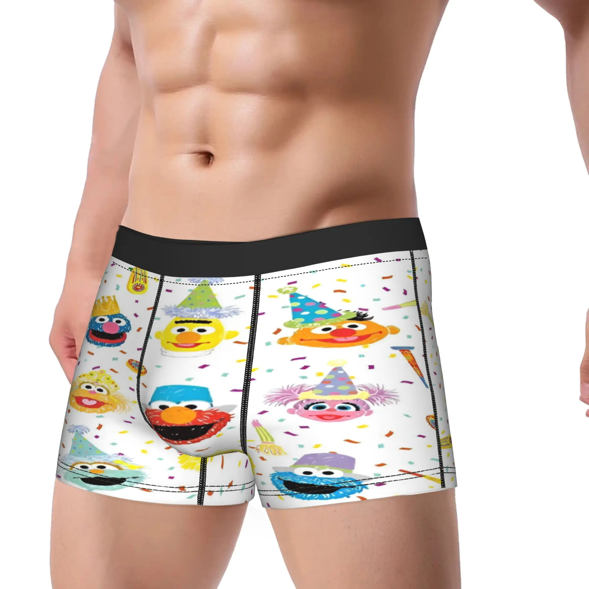 Sesames Streets Underwear  Men Underpants Printing Comfortable Boxer Shorts Hot Sale Shorts Briefs Large Size