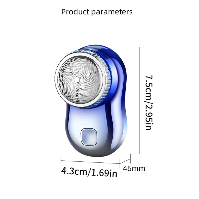 男性用のポータブルミニ電気シェーバー,あごひげと顔用の充電式USBデバイス,ウェットおよびドライ,低ノイズの付属品