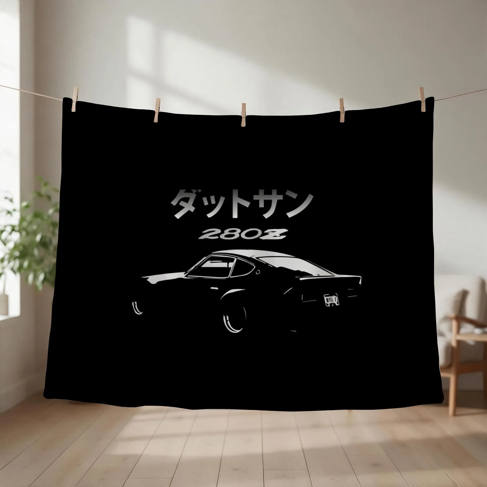 Vintage Datsun 280z Stencil Throw Blanket Cute Travel Blankets Sofas Of Decoration For Baby Blankets