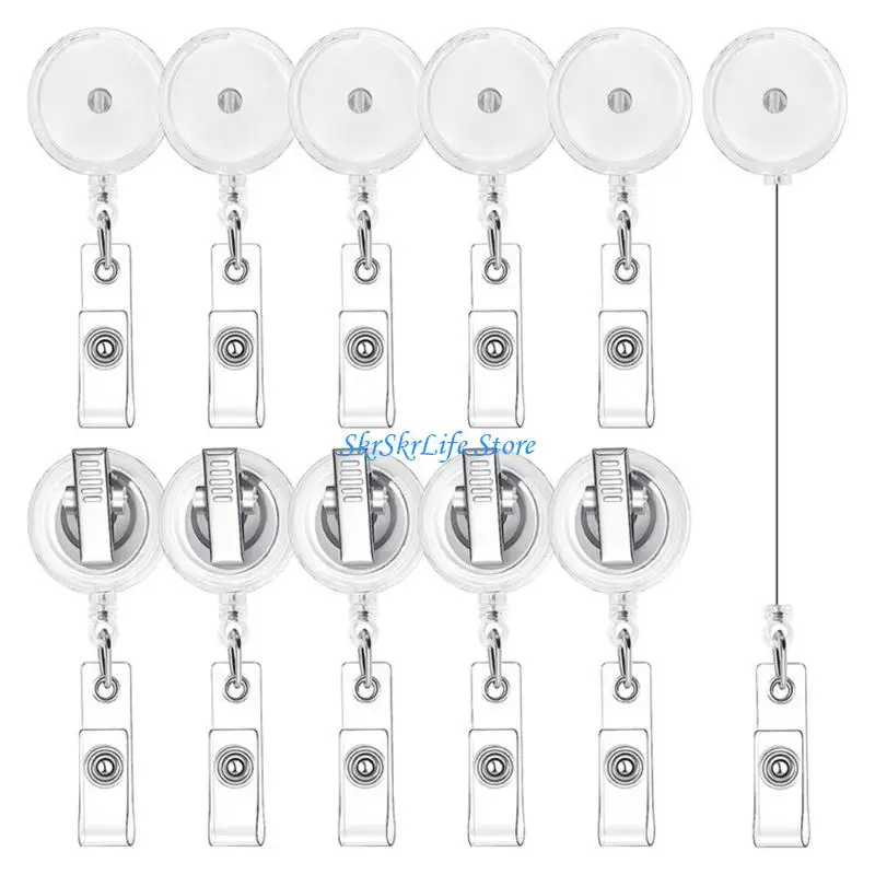 E65E Funny IDs Badges Holder with Alligators Clip for Nurse Teacher Office Holiday Retractable Badges Reel Gift Badges Holder