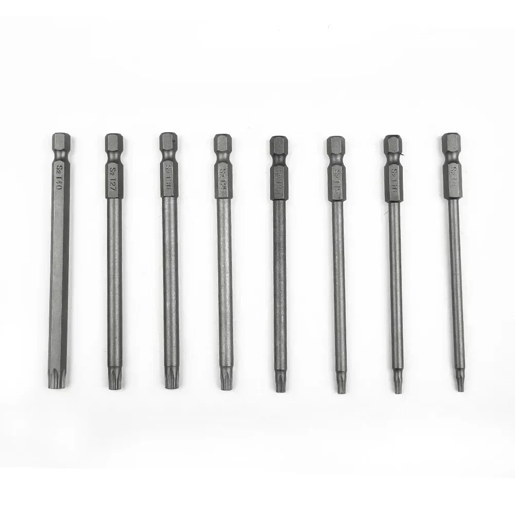 Security Tamper Proof Screwdriver Bits 100mm Long Reach Magnetic Torx Screwdriver S2Alloy Steel T8 T15 T20 T25 T27 T30/T40