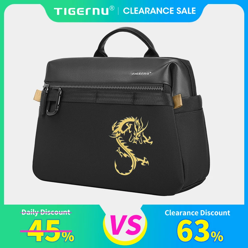 Lifetime Warranty Fashion Male Shoulder Bag Chinese Style Hand Bag Fit For 11 inch Tablet Waterproof Crossbody Bag Dragon Series