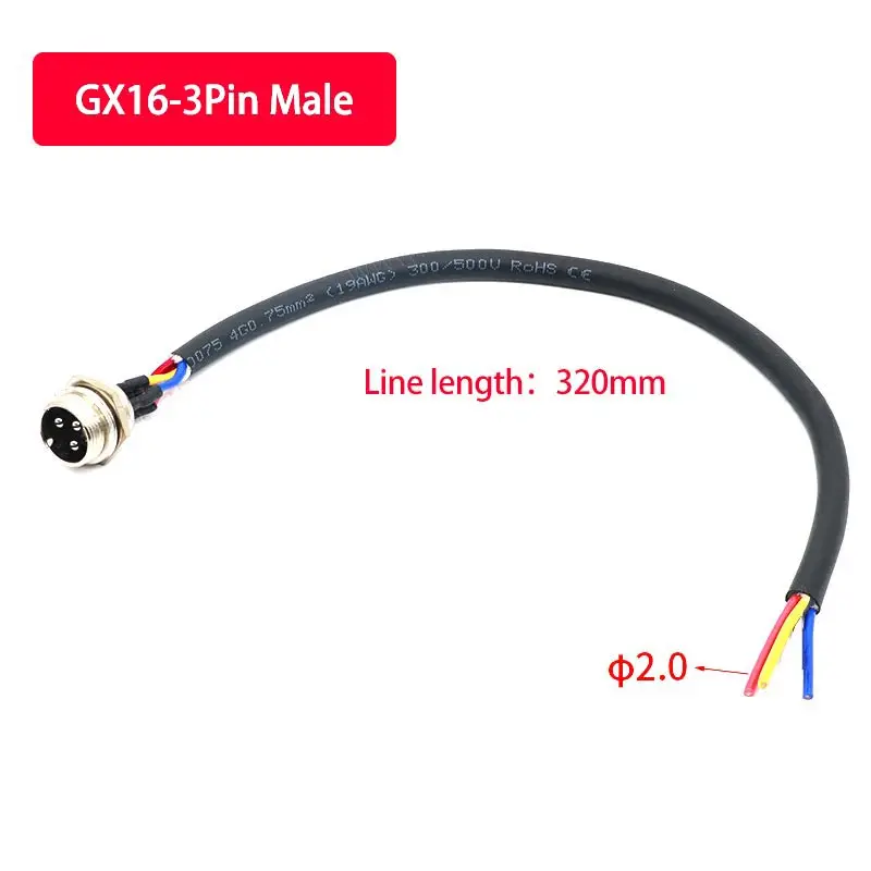 Conector de enchufe de aviación impermeable con Cable macho y hembra, Conector de aire de unión a tope, GX16, 2, 3, 4, 5, 6 pines