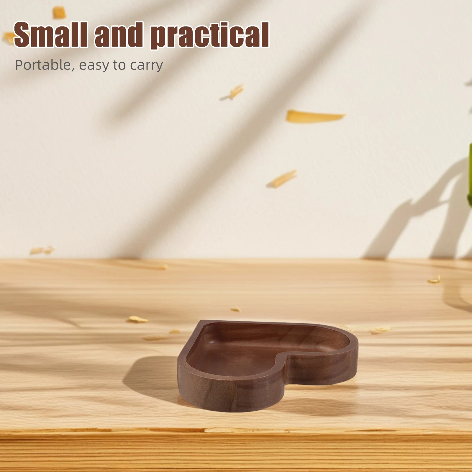 Bandeja creativa de madera maciza en forma de corazón, plato apilable para dulces y nueces, plato para servir aperitivos para el Día de San Valentín, cuenco decorativo para comida